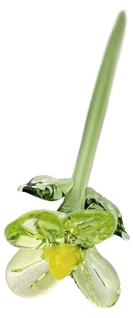 Handgefertigte Glasblumendekoration mit Stiel, mundgeblasene Mini-Blumenfigur, Tischvase, Dekoration für Wohnzimmer, Büro oder Zuhause