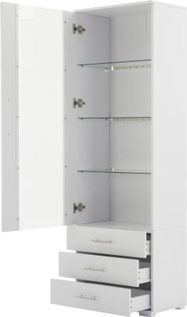 Hochglanzvitrine 60x35x180cm Weiss LED-Beleuchtung 3 Produktbild 