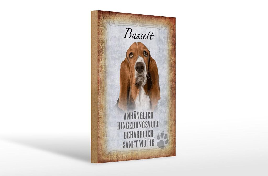 Holzschild Spruch 20x30cm Bassett Hund Schild Produktbild 