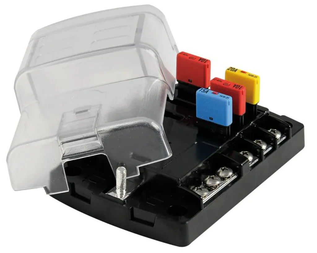 Boîte de 6 fusibles interchangeables compacte en ABS haute résistance