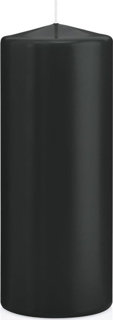 Stumpenkerzen Schwarz 200 x Ø 78 mm, 8 Stück, russarm, tropffrei