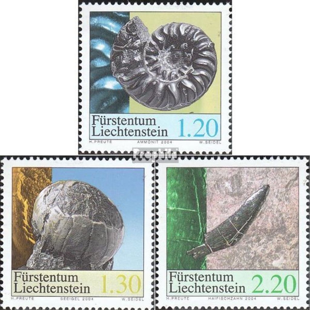 Briefmarken Liechtenstein 2004 Mi 1365-1367 (kompl.Ausg.) gestempelt Fossilien
