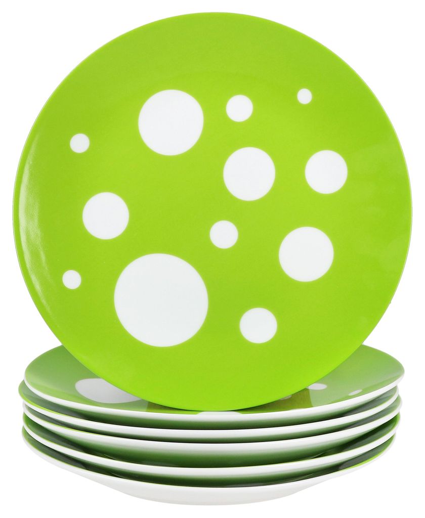 set di 6 piatti da torta a pois verdi Pula in porcellana 6 Immagine del prodotto 