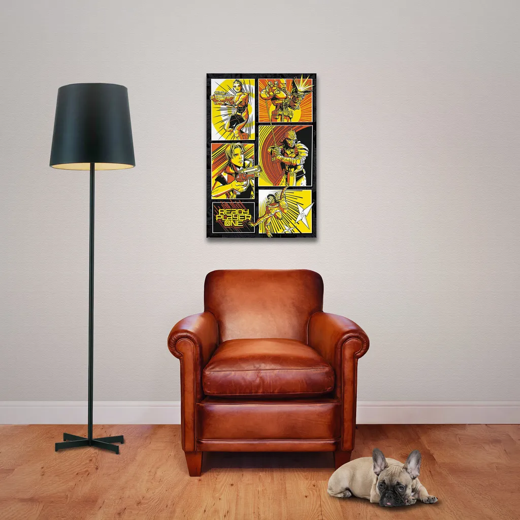 Poster Ready Player One avec kit de suspension en bois naturel de 61 cm