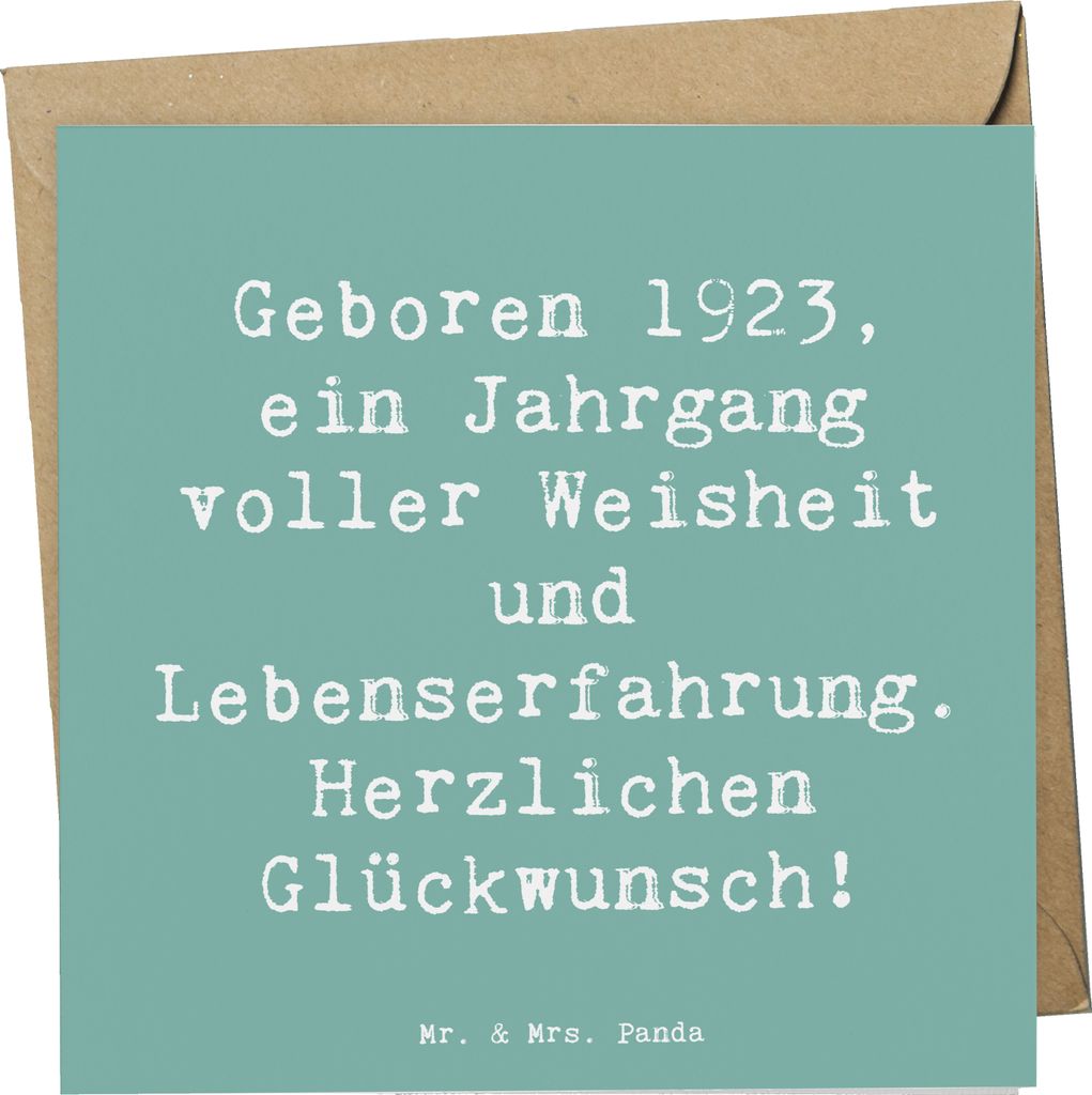 Mr. & Mrs. Panda Grußkarte Spruch 1923 Geburtstag - Meeresbrise - Geschenk, Geburtstagsgeschenk, Glückwunsch, Glückwunschkarte, Jubiläum, doppe...