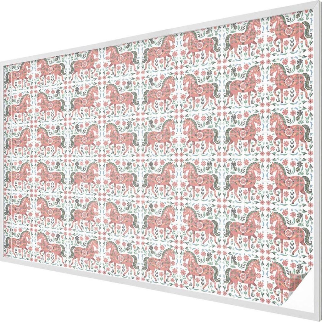 Buntglas Fensterfolie – 146x200 cm – Stained-Glass Design – blickdichte dekorative Sichtschutzfolie – selbstklebend, UV-Schutz – Bunte Pf...