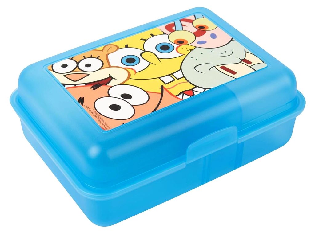 SpongeBob Schwammkopf Brotdose mit Trennwand 17,5x12,8x6,9 cm, Blau