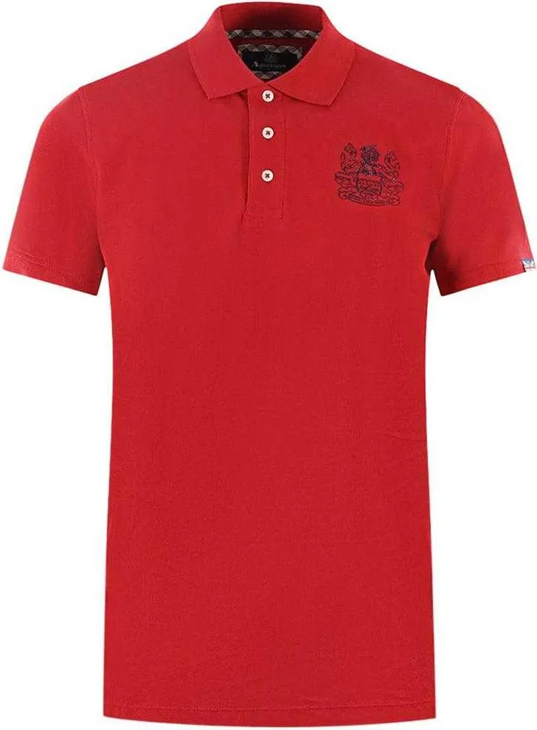 Polo Aquascutum SY167 Rouge Taille M : Coupe Unisexe Anti-Déformation Logo
