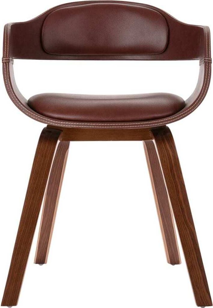 vidaXL Sedia da pranzo in legno curvato marrone e Pelle Immagine del prodotto 