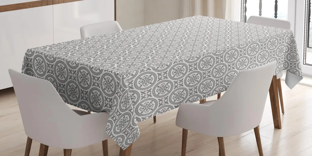 Tovaglia Mosaico Antico Grigio Bianco ABAKUHAUS 140x240 Barocca