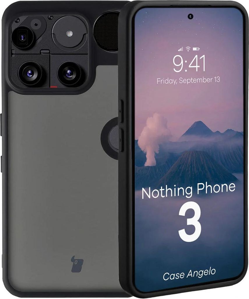 Handyhülle für Nothing Phone (3), Bizon Case Angelo, Getönte mit schwarzem Rahmen