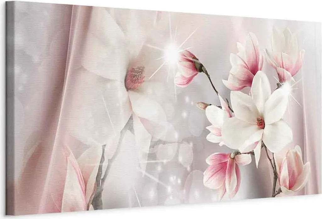Quadro su tela italiano - Magnolia Reflection (1 Part) Narrow 150x50 cm Fiori b-B-0270-b-a