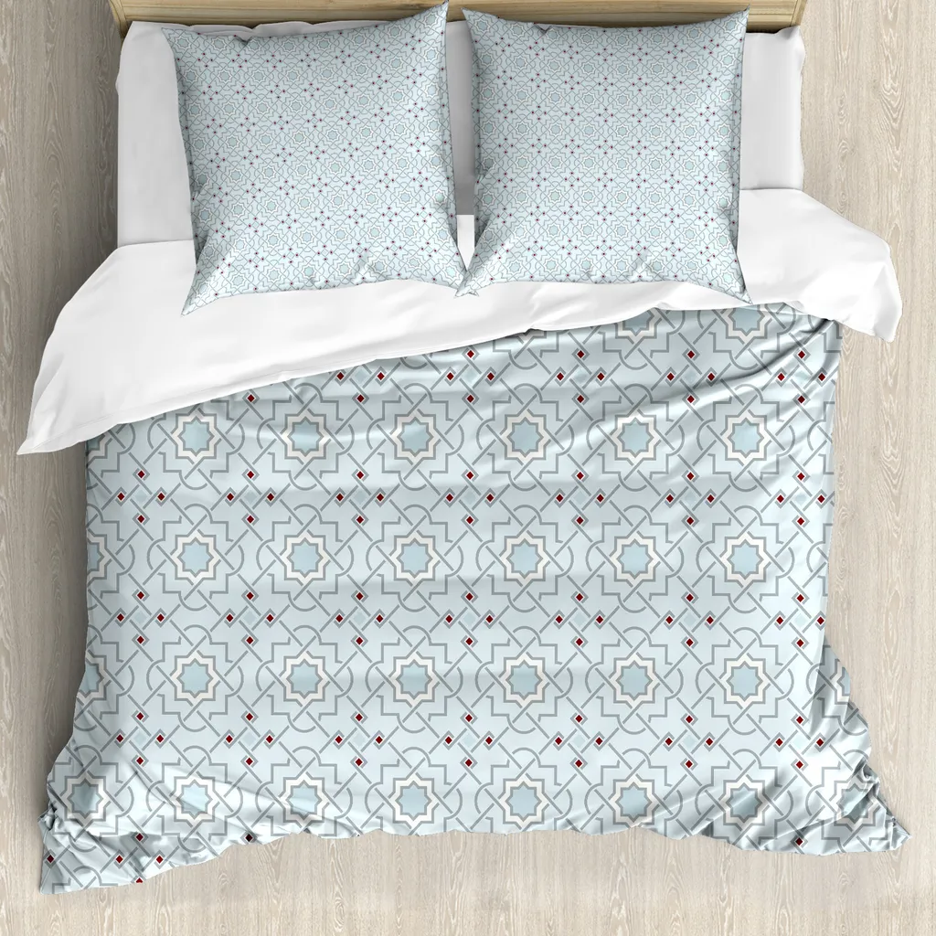 Completo Copripiumino Arabesque Azzurro ABAKUHAUS Stile Orientale