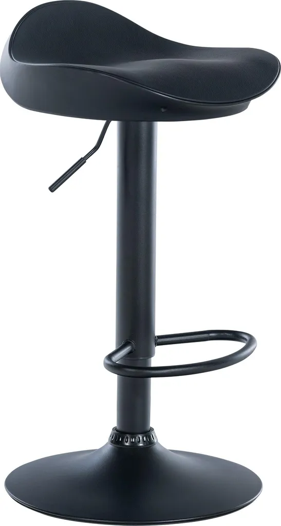 CLP Tabouret de bar Alisson noir avec dossier et repose-pied confortable