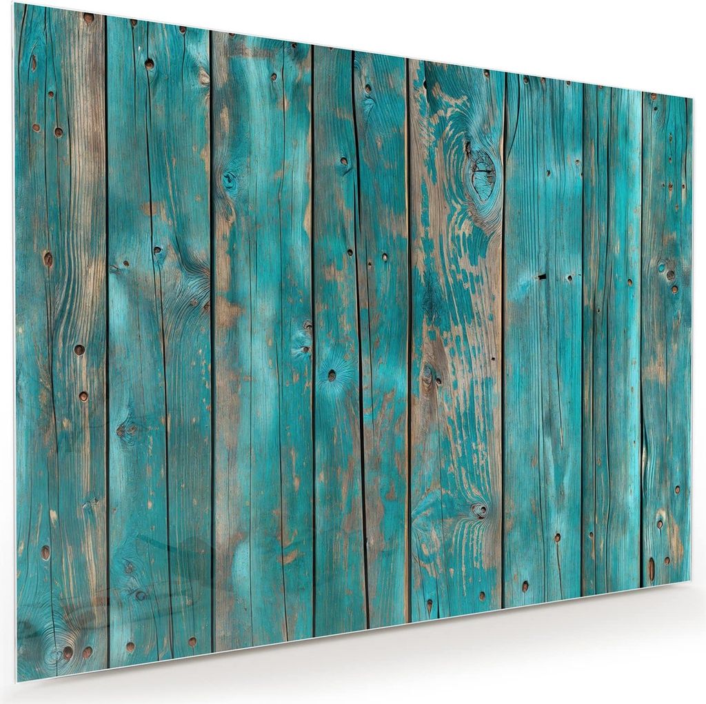 Glasbild 120x90cm in XXL für Wohnzimmer, Schlafzimmer Motiv Vintage Holz Bretter