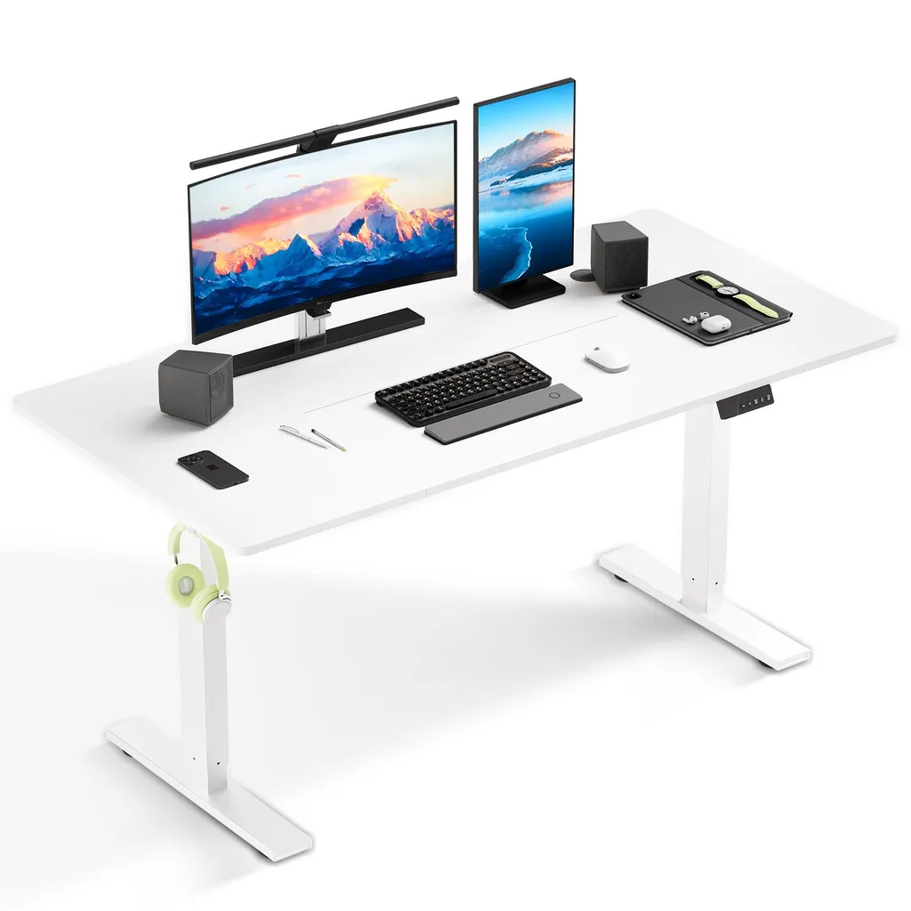 Bureau de télétravail électrique 110 cm pour alterner assis et debout