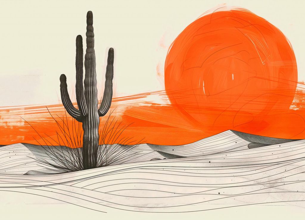 Poster 18x13cm Saguaro-Kaktus