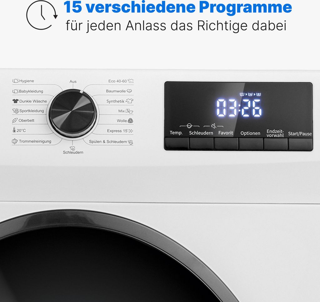 Bomann® Waschmaschine 7kg mit max. 1400 U/min und Produktbild 5