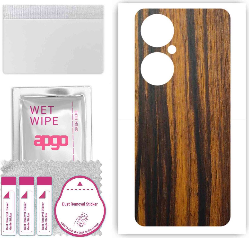 apgo Rückseite Schutzfolie, Skin, kompatibel mit Huawei Nova 11i, Hinten Displayschutzfolie aus Vinylfolie, kratzfest, einfache Montage - Tigerwood