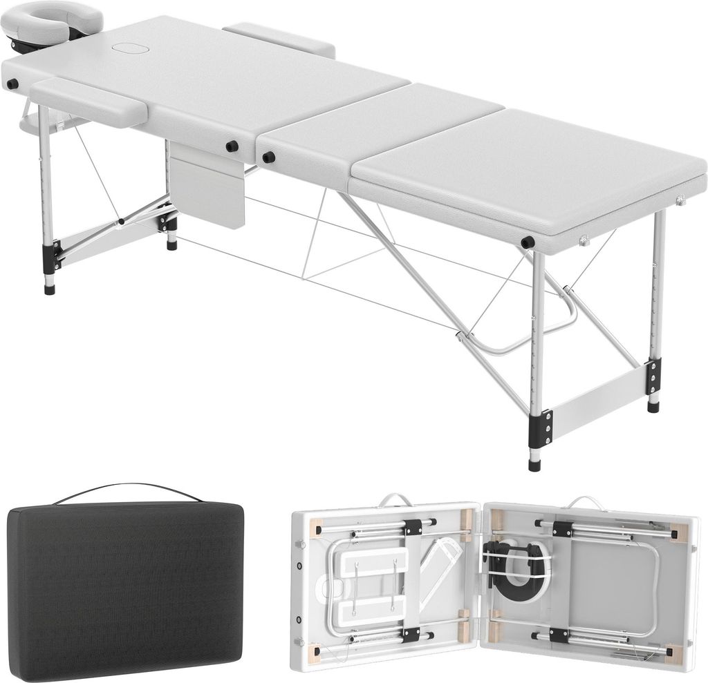XMTECH table de massage pliante blanche avec accoudoirs & Image du produit 