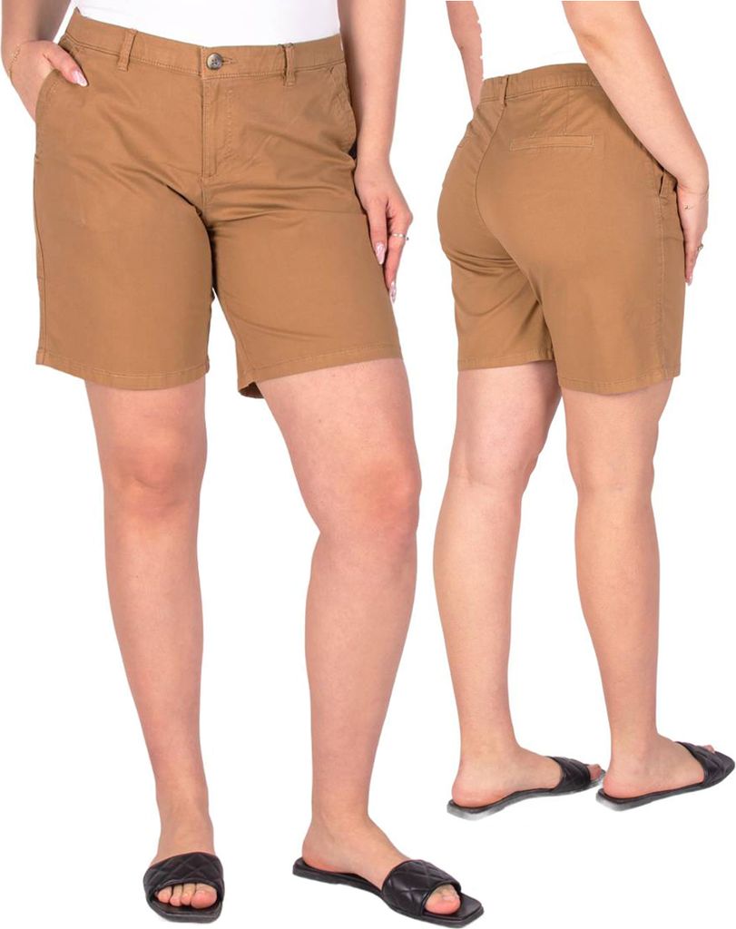 FIRI Damen Shorts Bermuda Mode Baumwollshorts, braun, 32 XXS