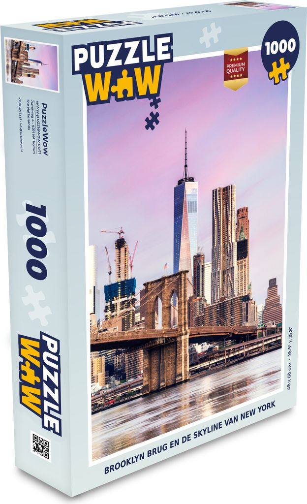 MuchoWow Puzzle 1000 Teile Brooklyn Bridge und die New Yorker Skyline - Spielzeug - Alt und Jung - Spiele - Puzzeln