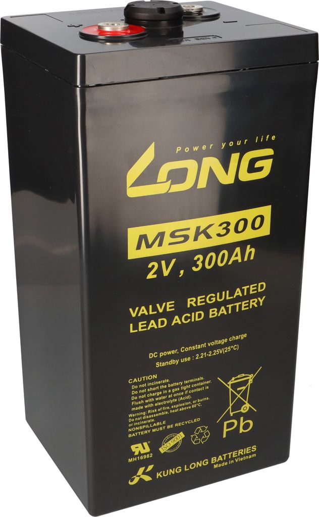 Kung Long MSK300 2Volt 300Ah AGM Lead Acid Battery Pb Image du produit 