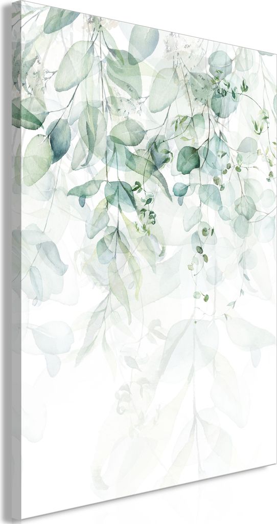 Italienischer Leinwand Leinwandbild - Gentle Touch of Nature (1 Part) Vertical 40x60 cm Blätter b-C-0615-b-a