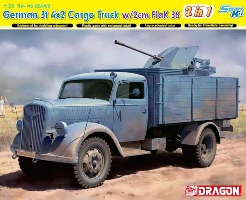 Dragon 6636 Camion Allemand 3t 4x2 avec Canon 2cm FlaK 38 Échelle 1:35