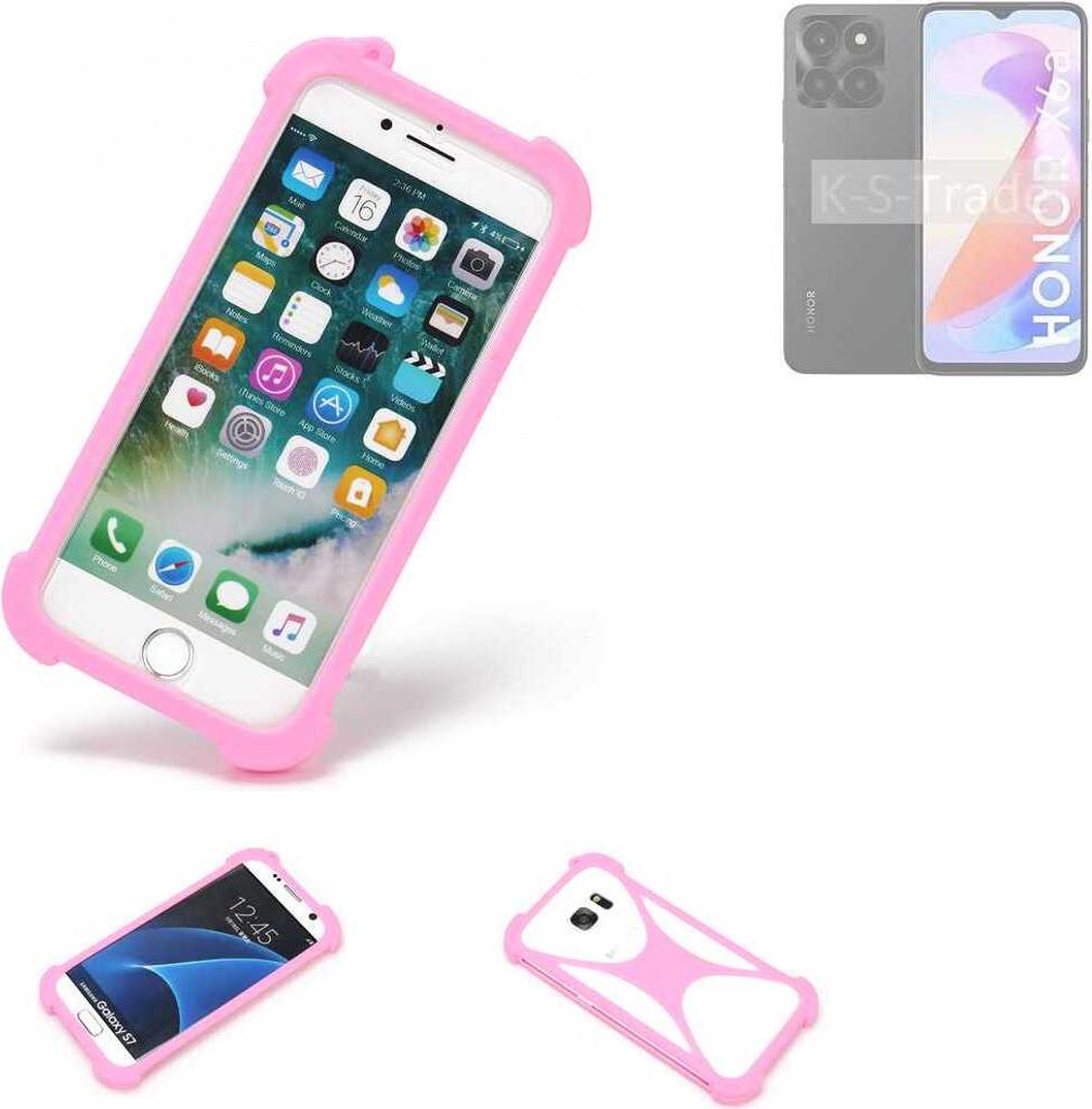 K-S-Trade Handy Hülle kompatibel mit Honor X6a Schutz Hülle Bumper Silikon Schutz Hülle Cover Case Silikoncase Silikonbumper TPU Softcase