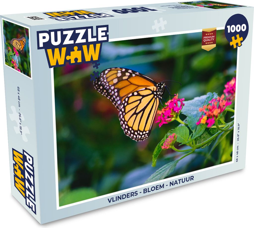 MuchoWow Puzzle 1000 Teile Schmetterlinge - Blume - Natur - Erwachsene - Rätsel