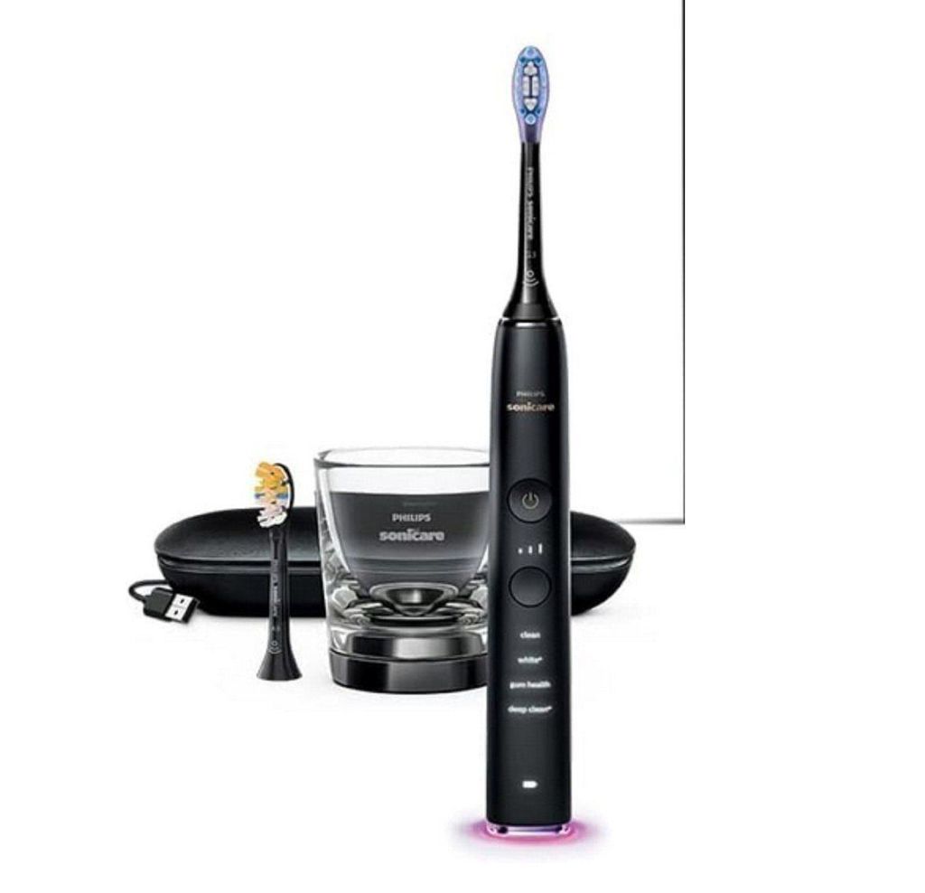 Philips Elektrische Zahnbürste Sonicare DiamondClean 9400 Elektrische Zahnbürste mit App,Drucksensor, Aufsteckbürsten: 1 St., Zahnbürsten