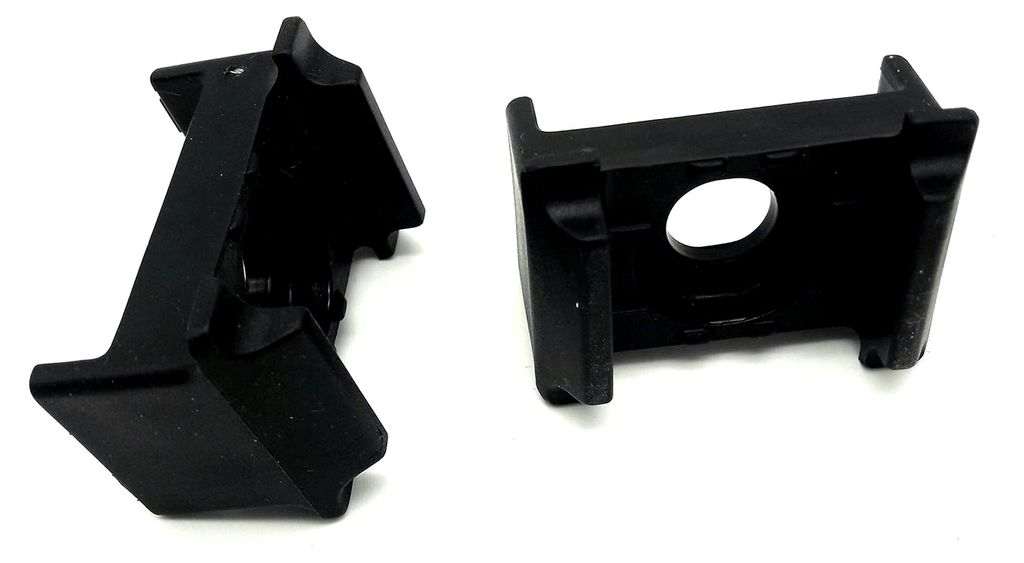 100 Kunststoffblöcke schwarz für Zaunpfosten Doppelstabmattenzaun 46 mm x 25 mm Auflagebock