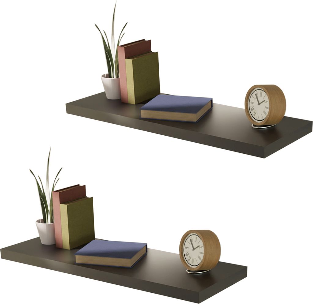 2 Stück Wandboard Wandregal 80cm MDF PVC B80xH3,8xT23,5 cm