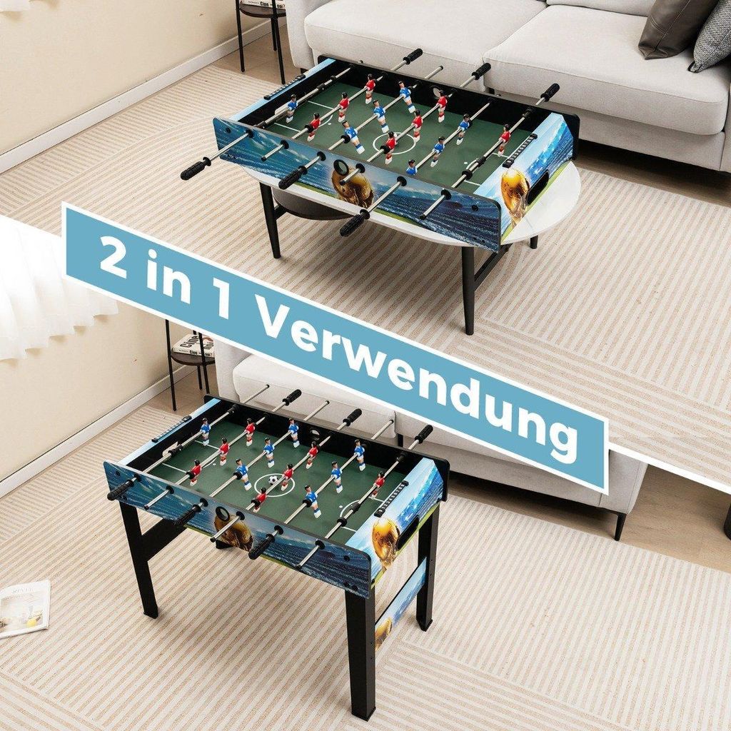 Mini-Kickertisch mit 14 Spielern, 2 Bällen, Punktezähler