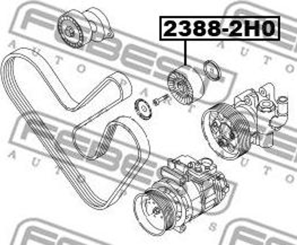 FEBEST 2388-2H0 Umlenk-/Führungsrolle, Keilrippenriemen OE 03L145276C kompatibel mit Amarok, Crafter, Multivan V, Multivan VI, Transporter V, Cara...