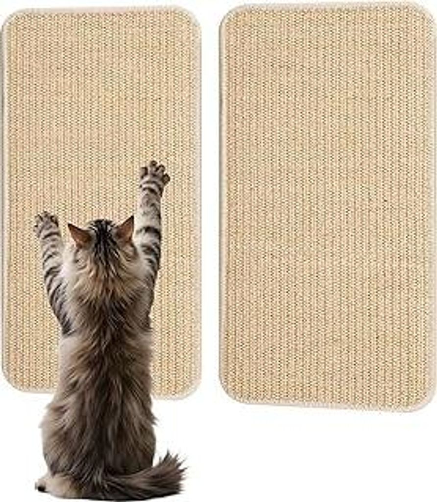 2 Stück Kratzmatte Katze Set,Robust und langlebig,Kratzbretter Katze Sisal,50x25cm,Katzen Kratzbrett,Schützen Sie Ihr Sofa, Möbel, Teppich und W...