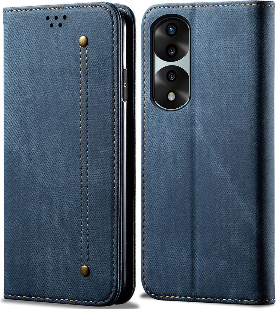 Honor 70 Pro Hülle, Leder Brieftasche Flip Bookstyle Schutzhülle mit Standfunktion für Honor 70 Pro / Honor 70 Pro+ Blau