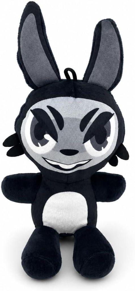 Teufel Hase Kuscheltier 18 cm Schwarz Weiß Plüschtier im Devil-Design Weiches Stofftier Geschenk für Kinder