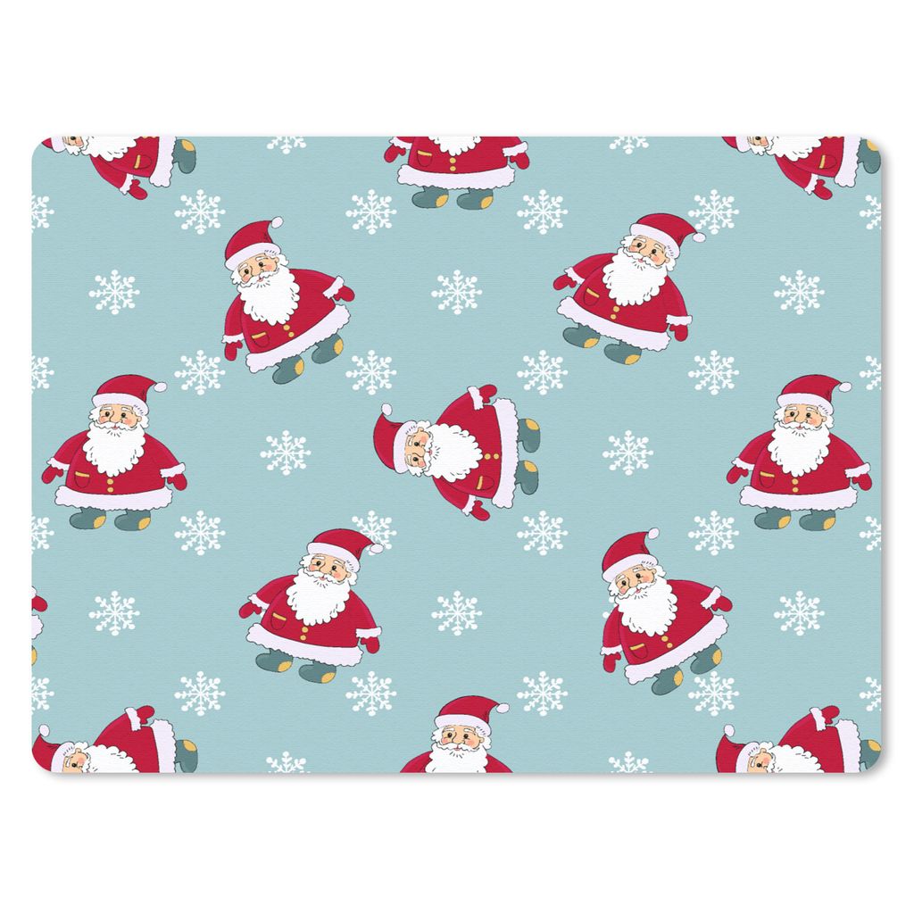 MuchoWow Mauspad Mousepad Weihnachtsmann - Schneeflocke - Schnittmuster - Weihnachten 40x30 cm - Mousepads - Maus Mat - Pad - Mausunterlage - Ant...