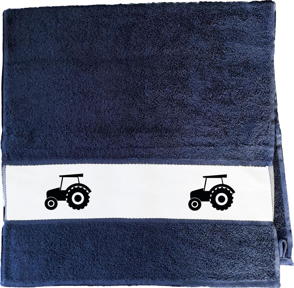 Huuraa Handtuch Trecker Traktor 50x100cm French Navy Baumwolle Handtuch Geschenkidee