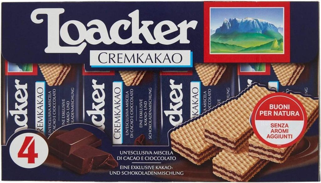 3x Loacker Classic Cremkakao Waffeln, Multipaket 4x 45g