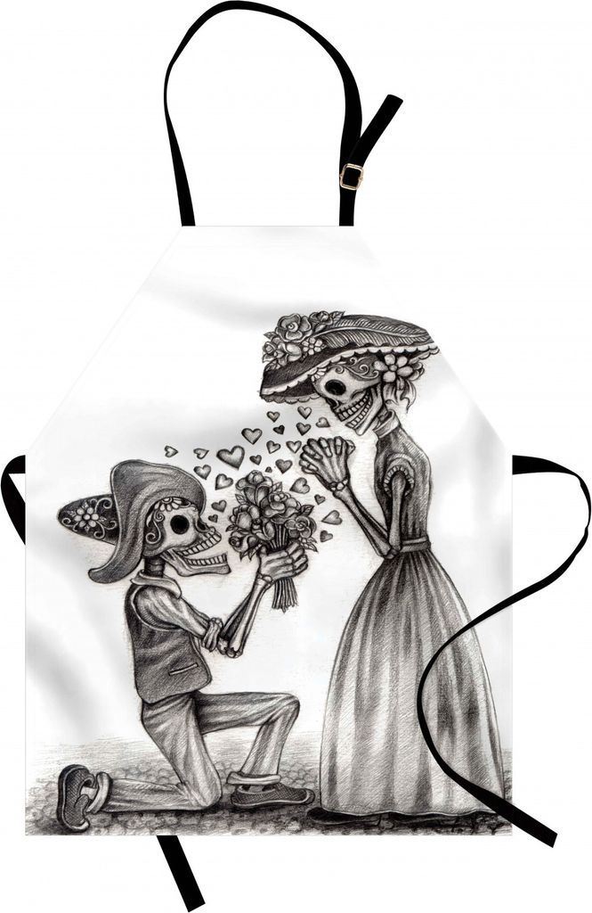 ABAKUHAUS Tag der Toten Kochschürze, Mariage Vorschlag bis zum Leben tun Uns neben Dead Day festlichen Kunstdruck, Farbfest Höhenverstellbar Wasc...