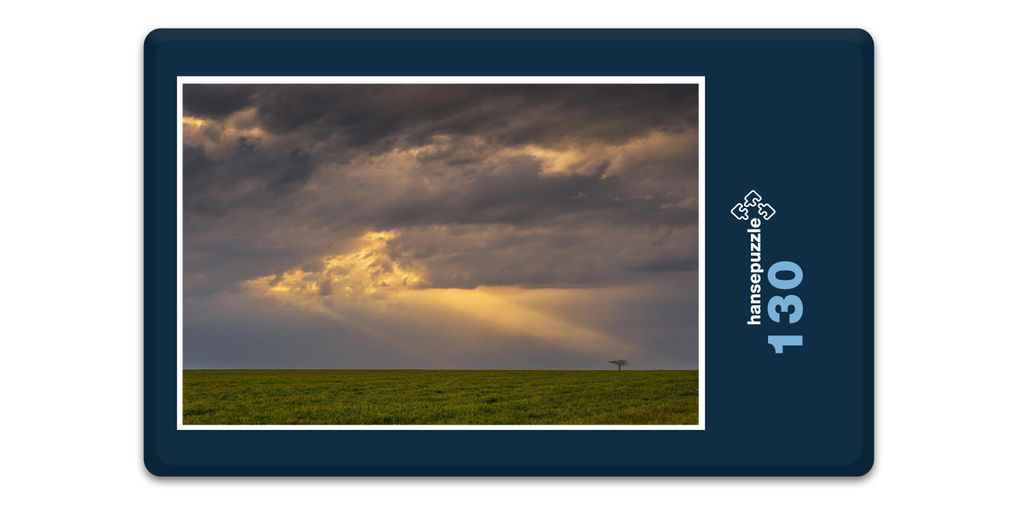 hansepuzzle 17810 - Wolken über Land Puzzle, 130 Teile, Natur, 28,7 x 20,0cm mit hochwertiger Aufbewahrung, Kartonbox & Beutel