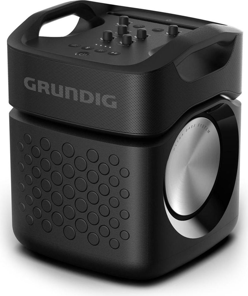 Grundig PartyHit Max - Verkabelt & Kabellos - Tragbarer Mono-Lautsprecher - Schwarz - IPX4 - Integrierte Batterie - 12