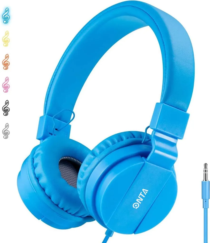 Cuffie Bambini con Cavo 3.5mm - Audio Hi-Fi Leggere e Salvaspazio