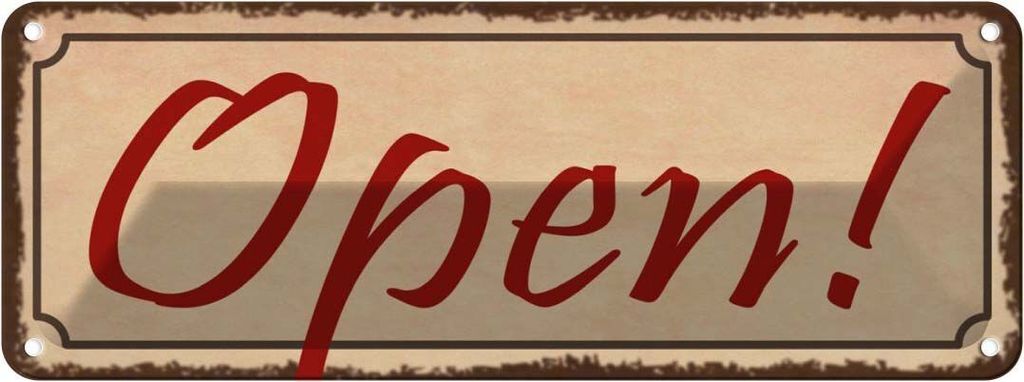 vianmo Blechschild 10x27 cm Open Dekoration