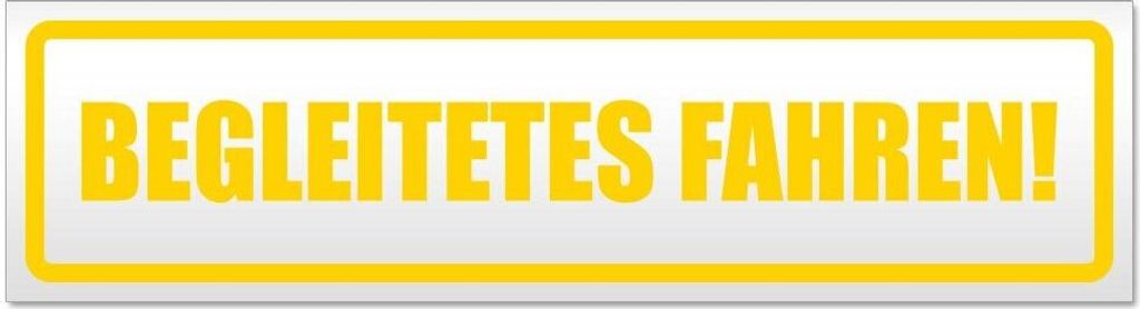 Kiwistar - Autoaufkleber - Gelb - 45 x 12 cm - Begleitetes Fahren! - Hinweis Aufkleber Sticker für Auto, Kfz, Fahrrad, PKW, LKW