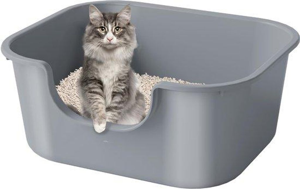 Katenaufbewahrungsbox mit hohem Rand, große Katenaufbewahrungsbox, leicht zu reinigen, abgesenkter Eingang, Aufbewahrungsbox mit hohen Rändern, l...