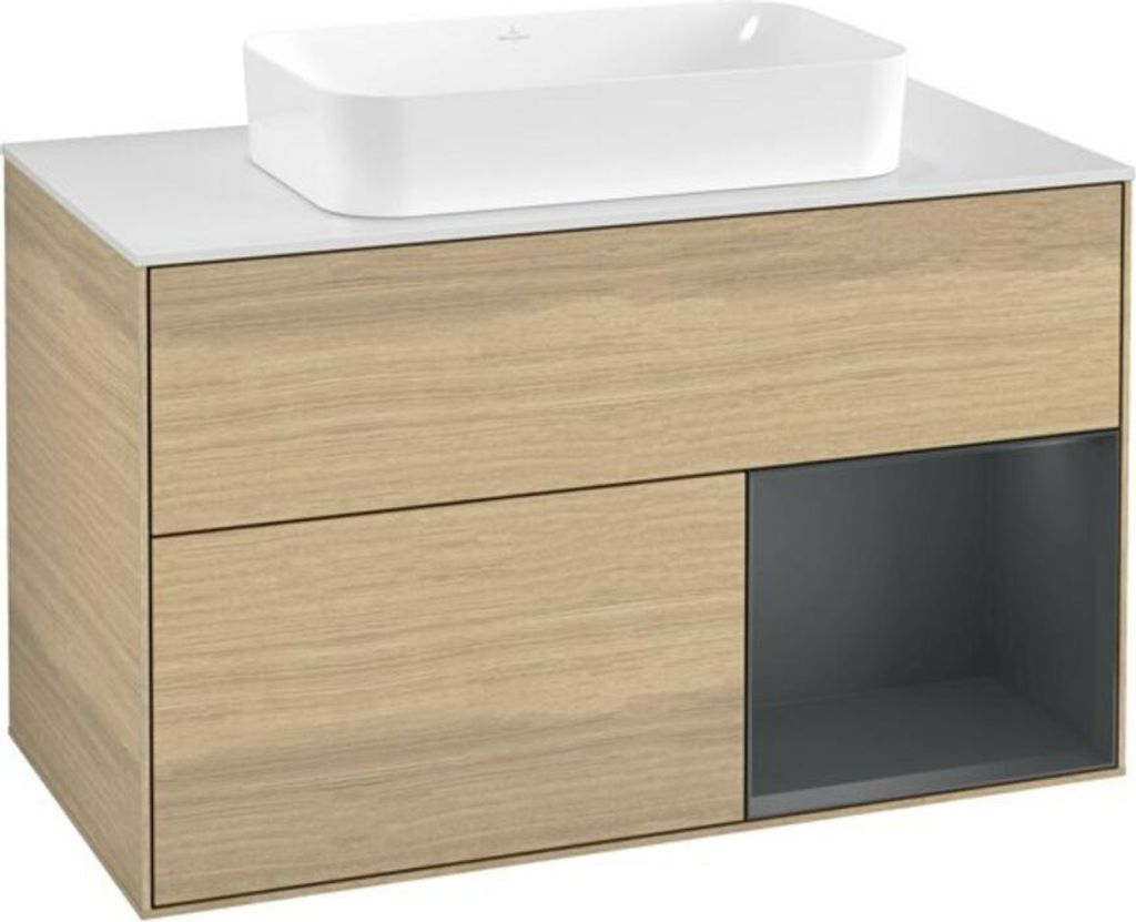 V&B Waschtischunterschrank Finion 100x60,3 cm, Reg re md bl. m Lac, Oa ven